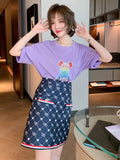 Cartoon Bear pattern with nail diamond sequins, loose versatile T Women's T-shirt 2021 Spring new