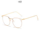 Cat Eye Glasses Frames Women Metal Finished Myopia Frame Trendy Shortsighted Eyeglasses Prescription -1.0 1.5 2.0 to 6.0