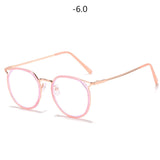 Cat Eye Glasses Frames Women Metal Finished Myopia Frame Trendy Shortsighted Eyeglasses Prescription -1.0 1.5 2.0 to 6.0