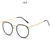 Cat Eye Glasses Frames Women Metal Finished Myopia Frame Trendy Shortsighted Eyeglasses Prescription -1.0 1.5 2.0 to 6.0