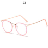 Cat Eye Glasses Frames Women Metal Finished Myopia Frame Trendy Shortsighted Eyeglasses Prescription -1.0 1.5 2.0 to 6.0