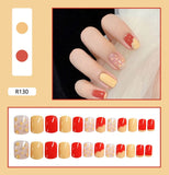 Nail Tip Fake Art Press on Nails with Glue Designs Set Full Artificial Short Packaging Kiss False Clear Cover Tipsy Stick Square