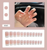 Nail Tip Fake Art Press on Nails with Glue Designs Set Full Artificial Short Packaging Kiss False Clear Cover Tipsy Stick Square