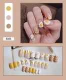 Nail Tip Fake Art Press on Nails with Glue Designs Set Full Artificial Short Packaging Kiss False Clear Cover Tipsy Stick Square