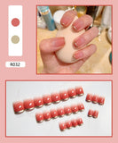 Nail Tip Fake Art Press on Nails with Glue Designs Set Full Artificial Short Packaging Kiss False Clear Cover Tipsy Stick Square