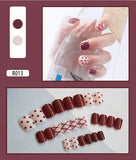 Nail Tip Fake Art Press on Nails with Glue Designs Set Full Artificial Short Packaging Kiss False Clear Cover Tipsy Stick Square