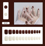 Nail Tip Fake Art Press on Nails with Glue Designs Set Full Artificial Short Packaging Kiss False Clear Cover Tipsy Stick Square