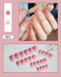 Nail Tip Fake Art Press on Nails with Glue Designs Set Full Artificial Short Packaging Kiss False Clear Cover Tipsy Stick Square