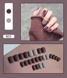 Nail Tip Fake Art Press on Nails with Glue Designs Set Full Artificial Short Packaging Kiss False Clear Cover Tipsy Stick Square