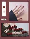 Nail Tip Fake Art Press on Nails with Glue Designs Set Full Artificial Short Packaging Kiss False Clear Cover Tipsy Stick Square