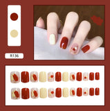 Nail Tip Fake Art Press on Nails with Glue Designs Set Full Artificial Short Packaging Kiss False Clear Cover Tipsy Stick Square