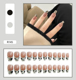 Nail Tip Fake Art Press on Nails with Glue Designs Set Full Artificial Short Packaging Kiss False Clear Cover Tipsy Stick Square