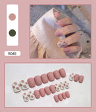 Nail Tip Fake Art Press on Nails with Glue Designs Set Full Artificial Short Packaging Kiss False Clear Cover Tipsy Stick Square