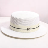 New Summer Women's Boater Beach Hat Wide side Female Casual Panama Hat Lady Classic Flat Bowknot Straw Sun Hat Women Fedora