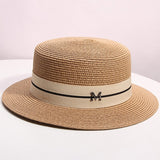 New Summer Women's Boater Beach Hat Wide side Female Casual Panama Hat Lady Classic Flat Bowknot Straw Sun Hat Women Fedora