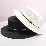 New Summer Women's Boater Beach Hat Wide side Female Casual Panama Hat Lady Classic Flat Bowknot Straw Sun Hat Women Fedora